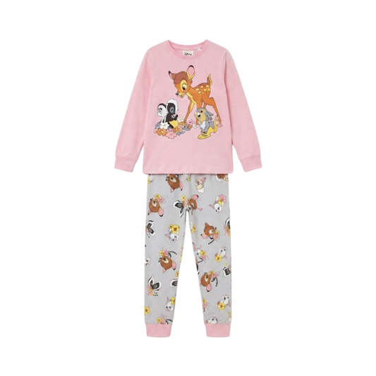 Girls Bambi & Friends Pajama Set | Pink & Grey Sleepwear