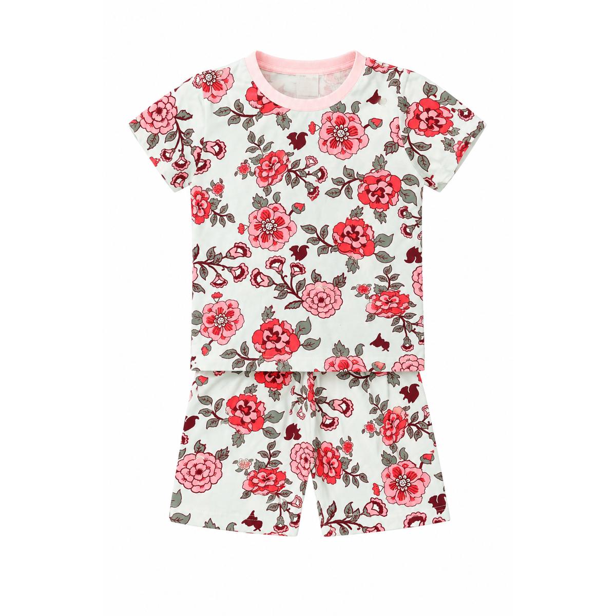 Girls Floral Cotton T-Shirt & Shorts Set | Kids Summer Wear