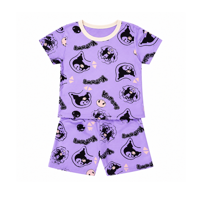 Girls Lavender Kuromi T-Shirt & Shorts Set | Kids Nightwear