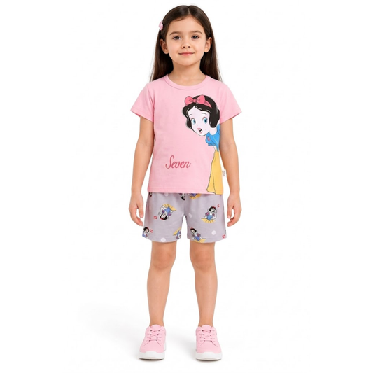 Girls Snow White Pink T-Shirt & Shorts Set | Shop Kids Clothing