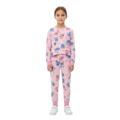 Girls Stitch Pajama Set | Pink Disney Sleepwear