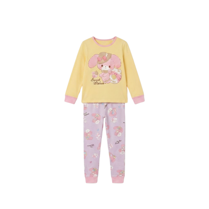 Girls Sweet Wishes Pajama Set | Yellow & Lilac Sleepwear