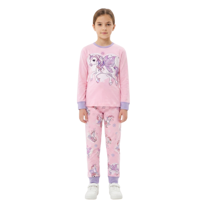 Girls Unicorn Pajama Set | Pink Fairy Unicorn Sleepwear