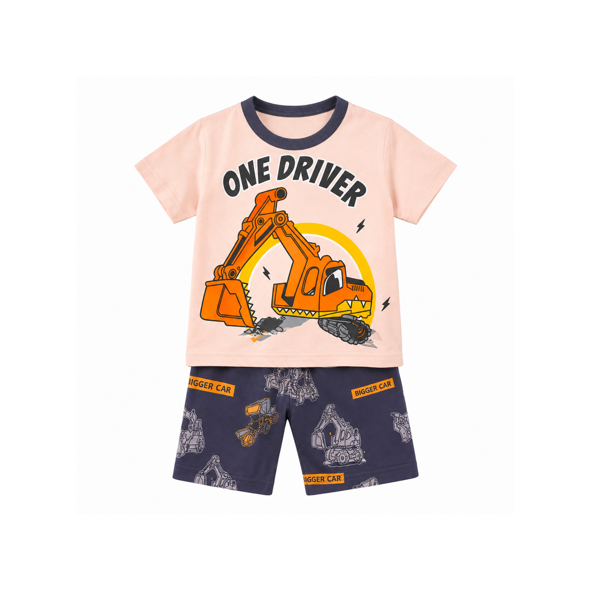 Boys' Excavator Print T-Shirt & Shorts Set