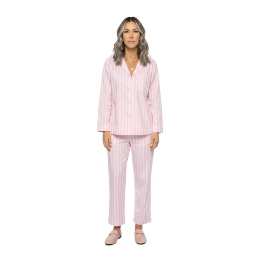 Pink Striped Pajama Set for Women's | Cute night Sleepwear
