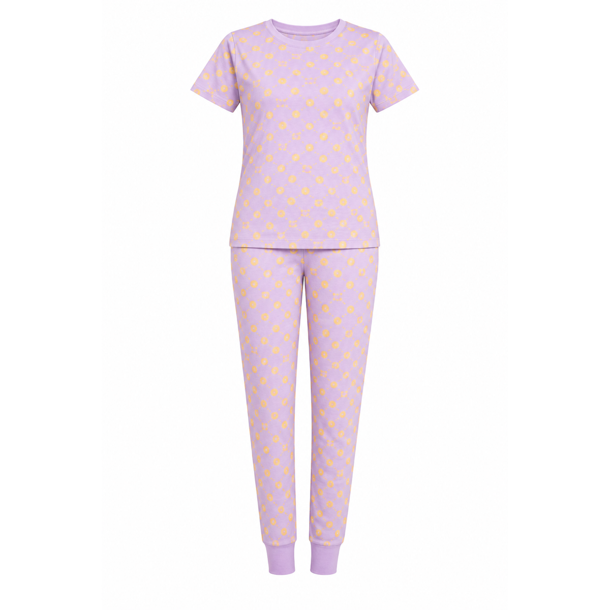 Women’s Lavender Pajama Set | Printed Night Suit