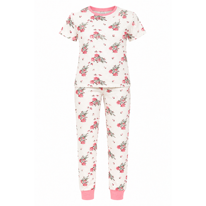 Women’s Pink Floral Pajama Set  Comfortable Sleepwear