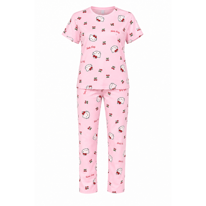 Women’s Teddy Bear Pajama Set – Pink Night Suit