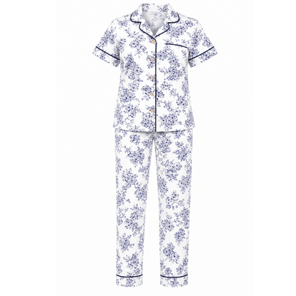 Women's Purple Floral Pajama Set | Button-up Nightwear